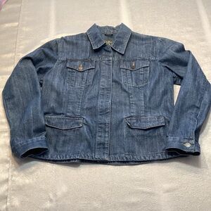 Eddie Bauer Women’s Blue Jean Denim Trucker Biker Western Retro Jacket